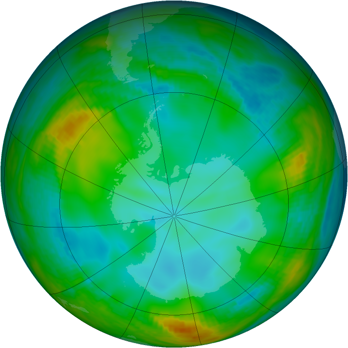 Antarctic ozone map for 20 June 1981